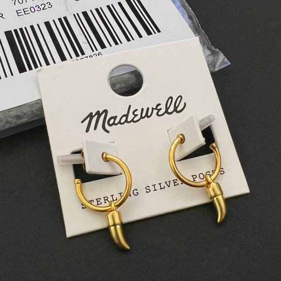 Madewell Horn Charm Hoop Earrings - Picture 2 of 2